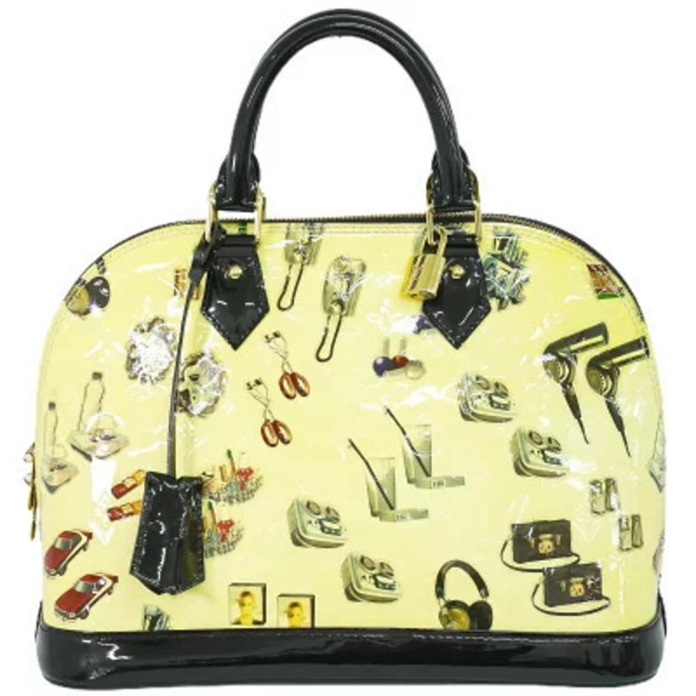 Louis Vuitton LV Alma Sticker Animation Leather Top Handle Bag White